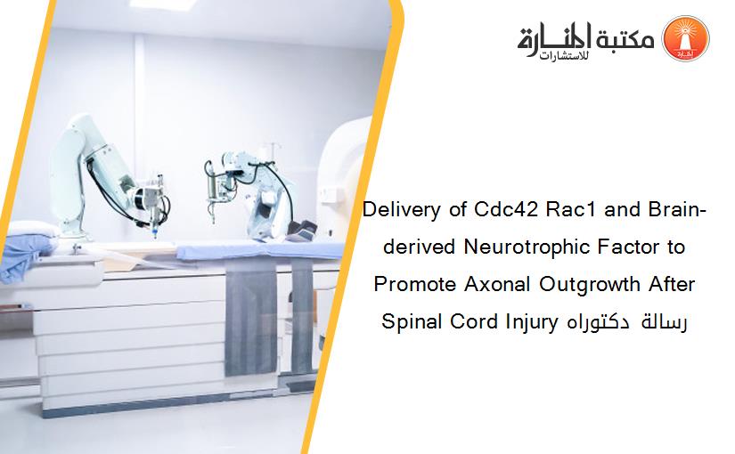 Delivery of Cdc42 Rac1 and Brain-derived Neurotrophic Factor to Promote Axonal Outgrowth After Spinal Cord Injury رسالة دكتوراه