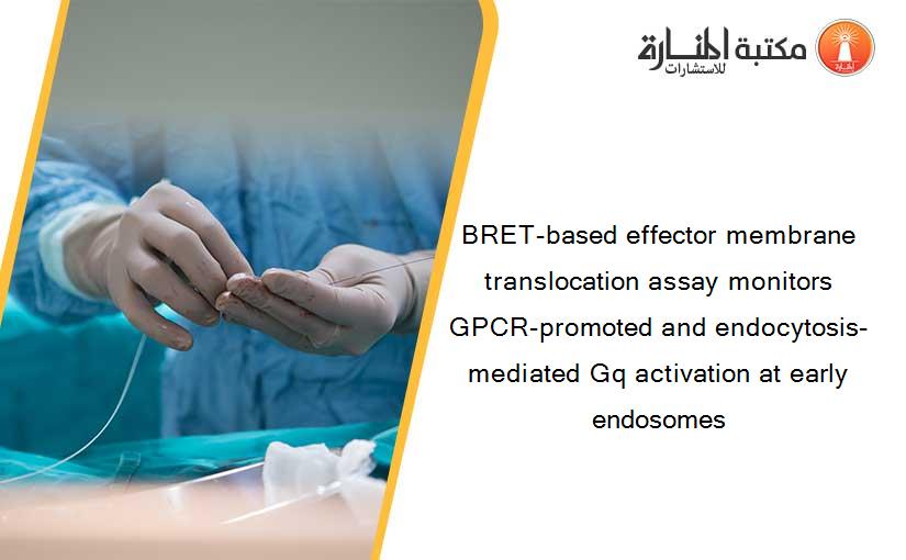 BRET-based effector membrane translocation assay monitors GPCR-promoted and endocytosis-mediated Gq activation at early endosomes