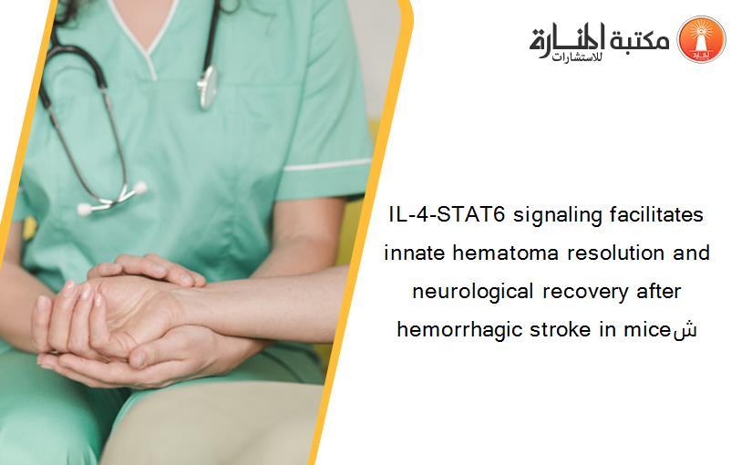 IL-4-STAT6 signaling facilitates innate hematoma resolution and neurological recovery after hemorrhagic stroke in miceش