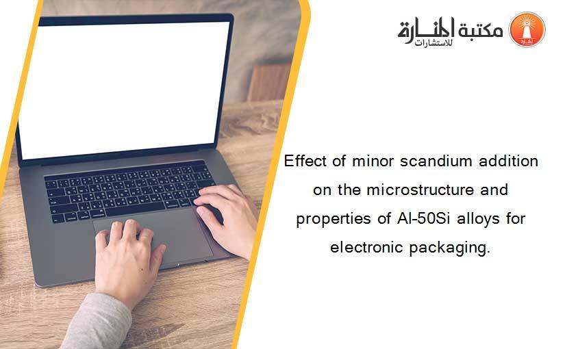 Effect of minor scandium addition on the microstructure and properties of Al–50Si alloys for electronic packaging.