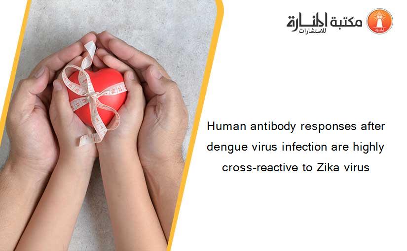Human antibody responses after dengue virus infection are highly cross-reactive to Zika virus