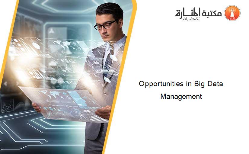 Opportunities in Big Data Management