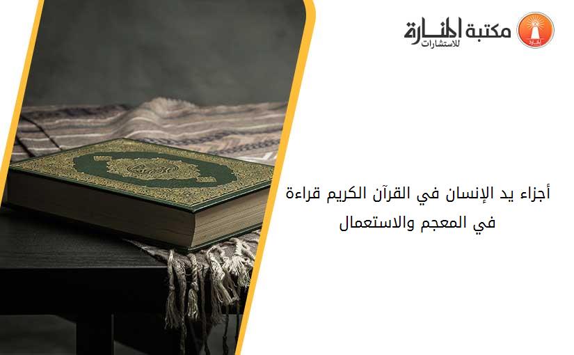 أجزاء يد الإنسان في القرآن الكريم قراءة في المعجم والاستعمال