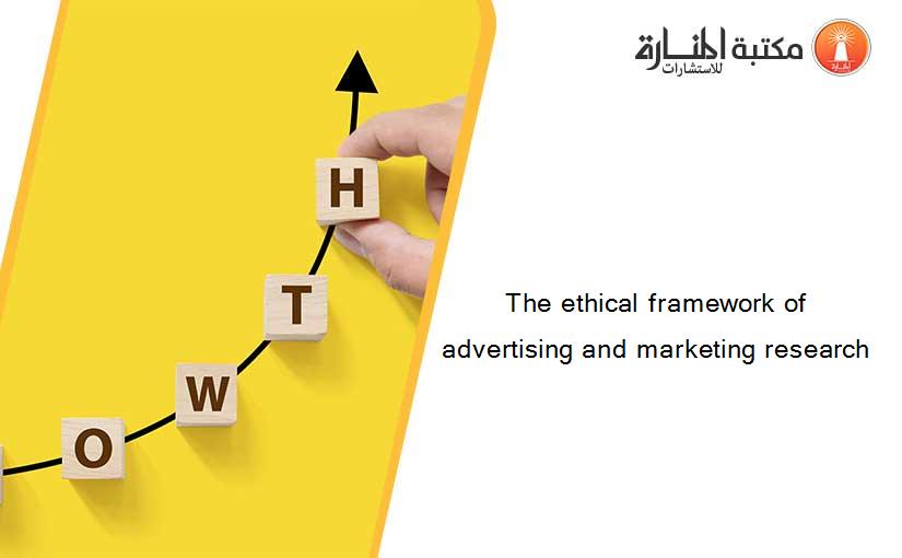 The ethical framework of advertising and marketing research