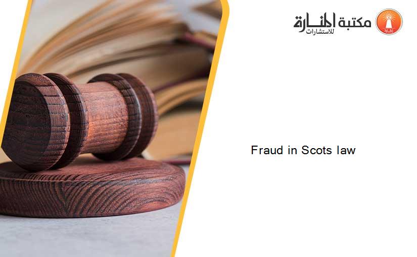 Fraud in Scots law
