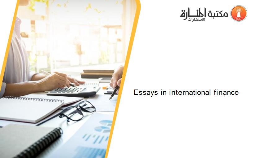 Essays in international finance