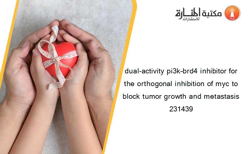 dual-activity pi3k–brd4 inhibitor for the orthogonal inhibition of myc to block tumor growth and metastasis 231439