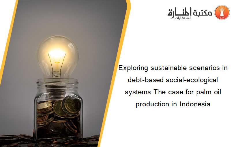 Exploring sustainable scenarios in debt-based social–ecological systems The case for palm oil production in Indonesia