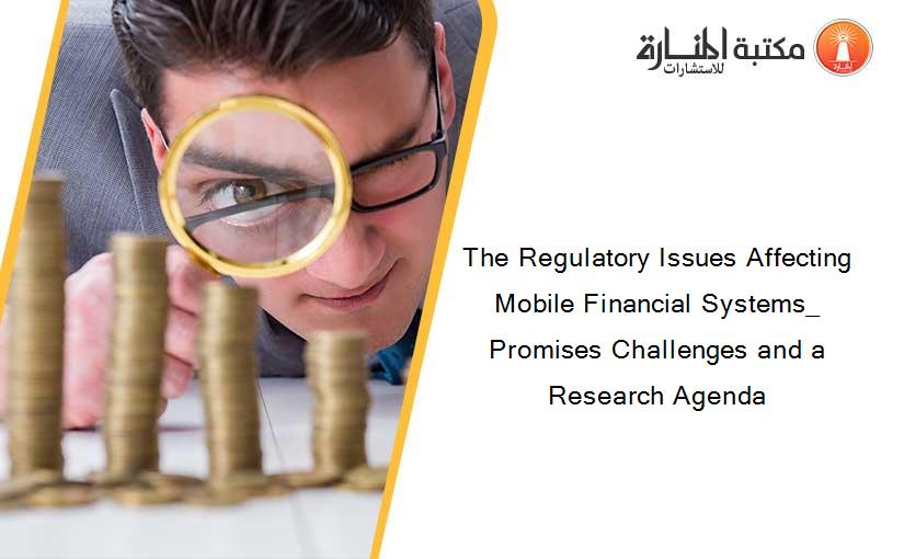 The Regulatory Issues Affecting Mobile Financial Systems_ Promises Challenges and a Research Agenda
