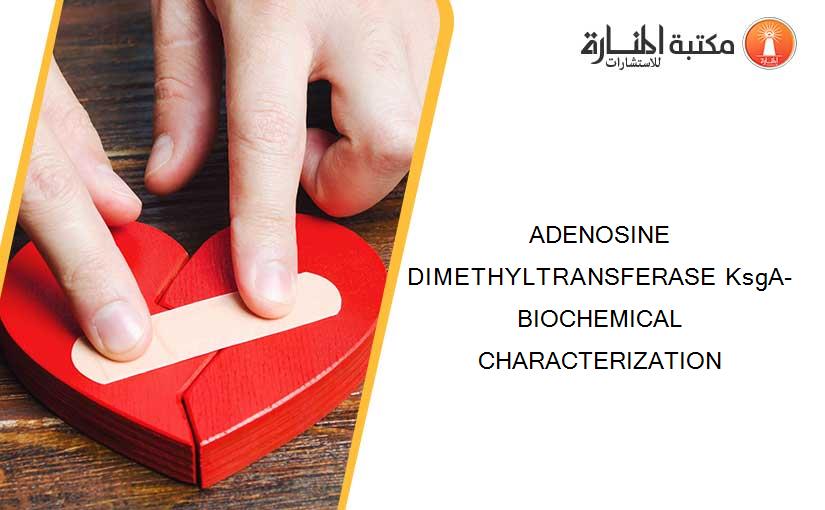 ADENOSINE DIMETHYLTRANSFERASE KsgA-  BIOCHEMICAL CHARACTERIZATION
