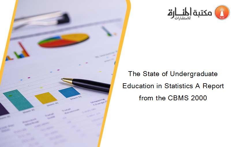 The State of Undergraduate Education in Statistics A Report from the CBMS 2000