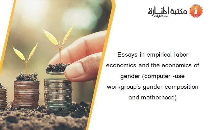Essays in empirical labor economics and the economics of gender (computer -use workgroup's gender composition and motherhood)