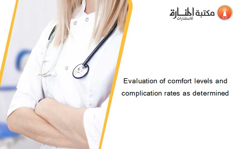 Evaluation of comfort levels and complication rates as determined