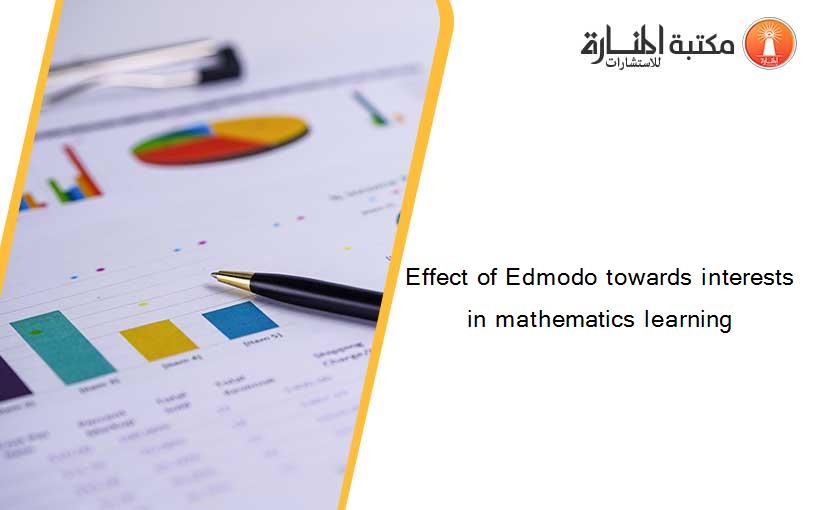 Effect of Edmodo towards interests in mathematics learning