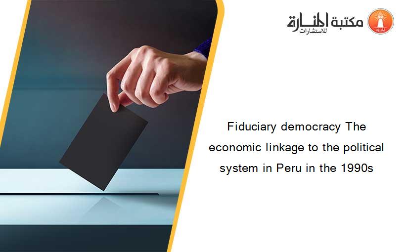 Fiduciary democracy The economic linkage to the political system in Peru in the 1990s