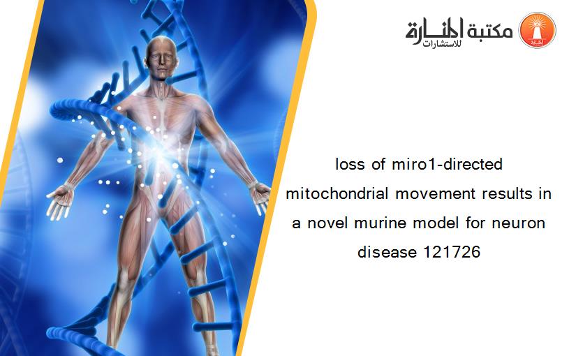 loss of miro1-directed mitochondrial movement results in a novel murine model for neuron disease 121726