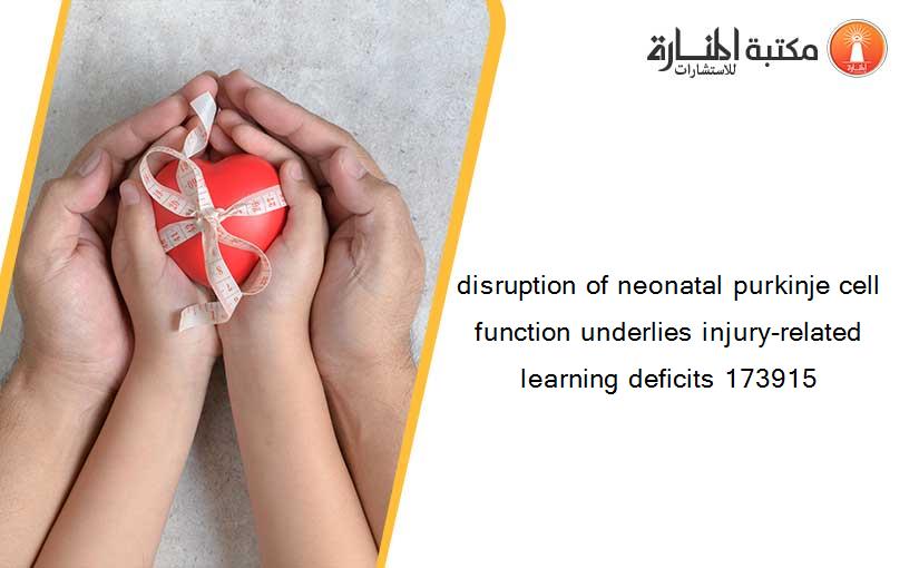 disruption of neonatal purkinje cell function underlies injury-related learning deficits 173915