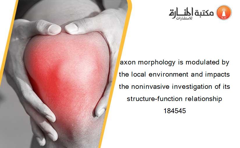 axon morphology is modulated by the local environment and impacts the noninvasive investigation of its structure–function relationship 184545