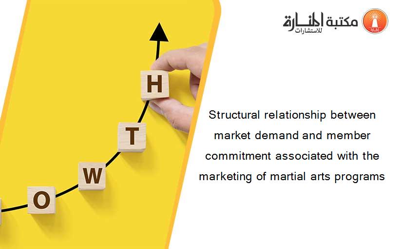 Structural relationship between market demand and member commitment associated with the marketing of martial arts programs