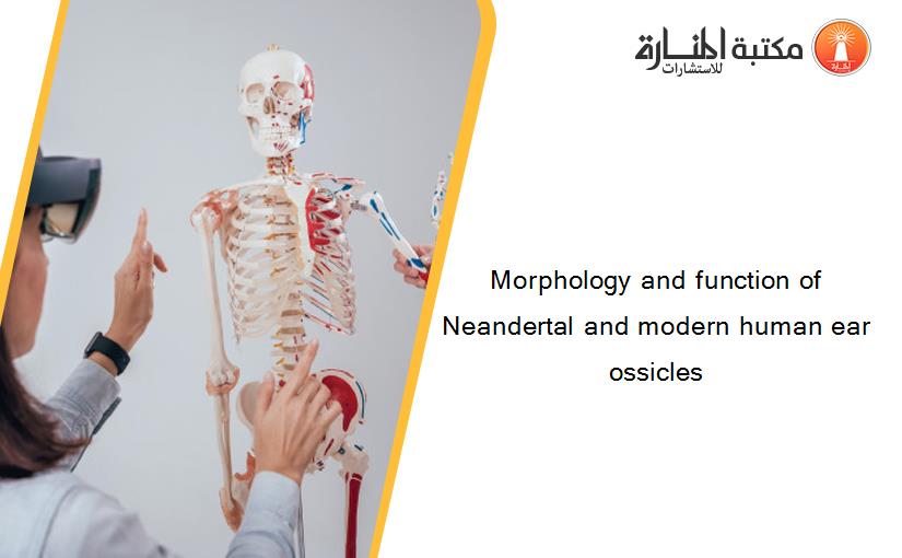 Morphology and function of Neandertal and modern human ear ossicles