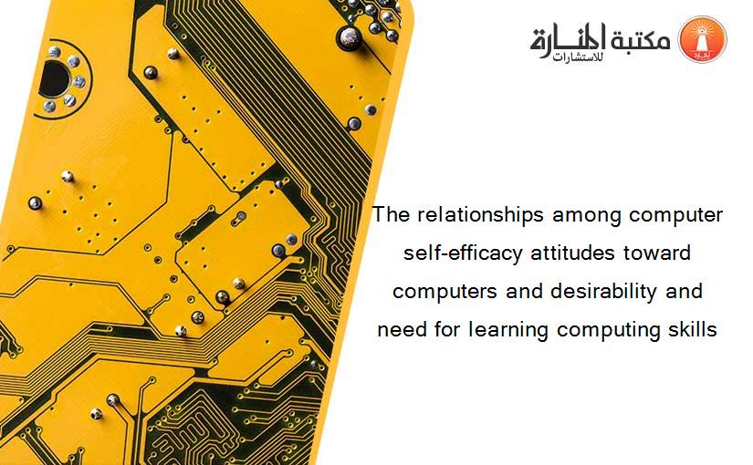The relationships among computer self-efficacy attitudes toward computers and desirability and need for learning computing skills