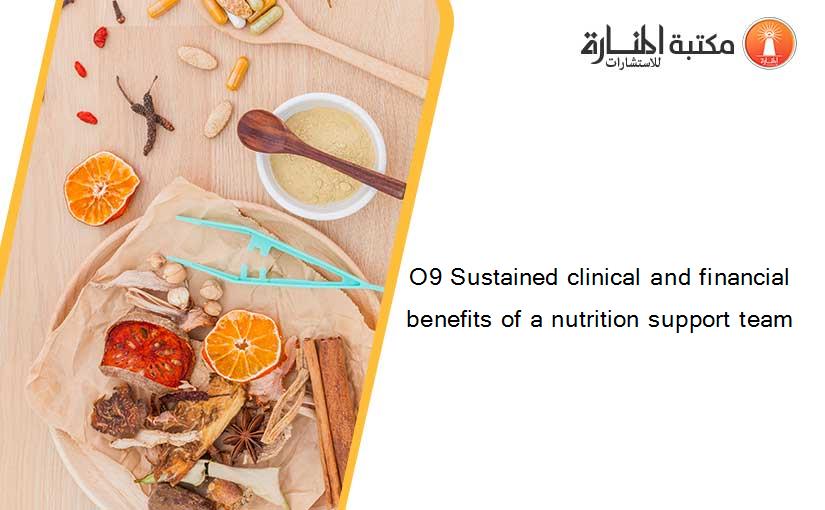 O9 Sustained clinical and financial benefits of a nutrition support team