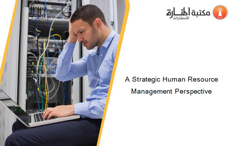 A Strategic Human Resource Management Perspective