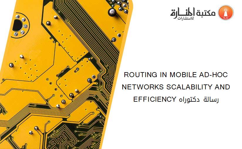 ROUTING IN MOBILE AD-HOC NETWORKS SCALABILITY AND EFFICIENCY رسالة دكتوراه