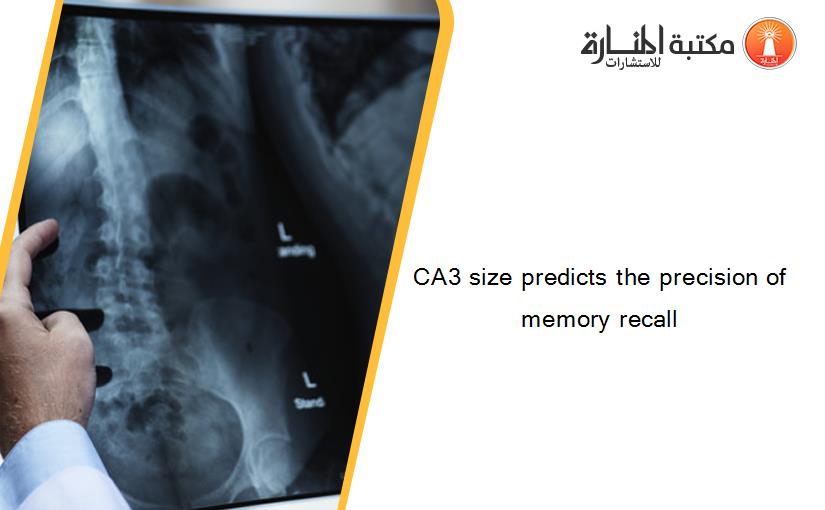 CA3 size predicts the precision of memory recall