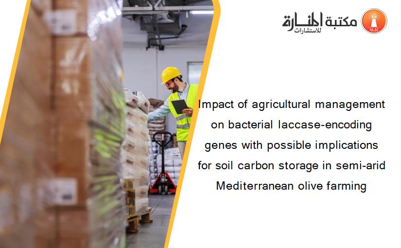 Impact of agricultural management on bacterial laccase-encoding genes with possible implications for soil carbon storage in semi-arid Mediterranean olive farming