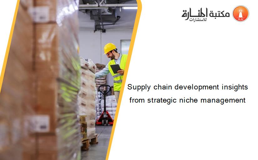 Supply chain development insights from strategic niche management