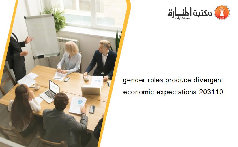 gender roles produce divergent economic expectations 203110