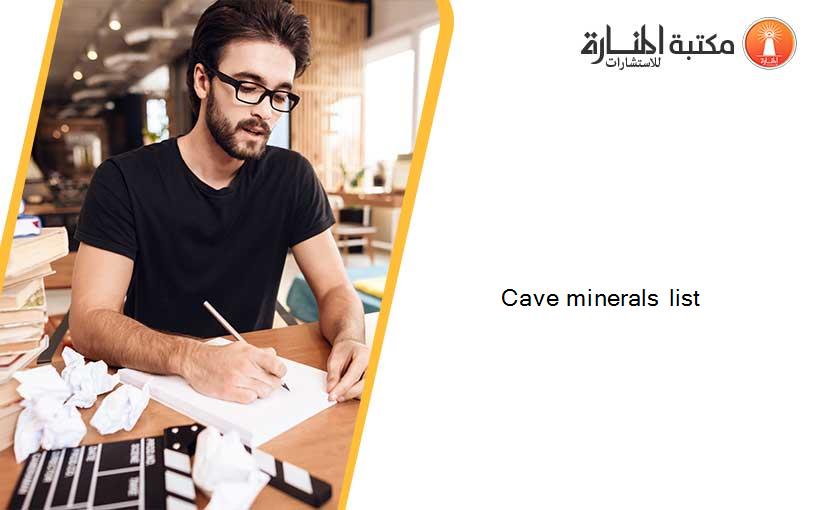 Cave minerals list