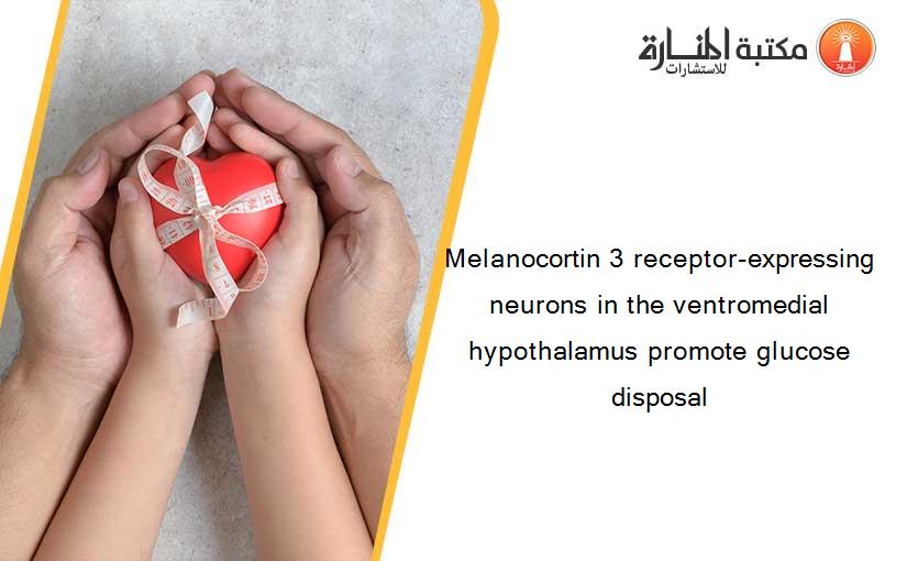 Melanocortin 3 receptor-expressing neurons in the ventromedial hypothalamus promote glucose disposal