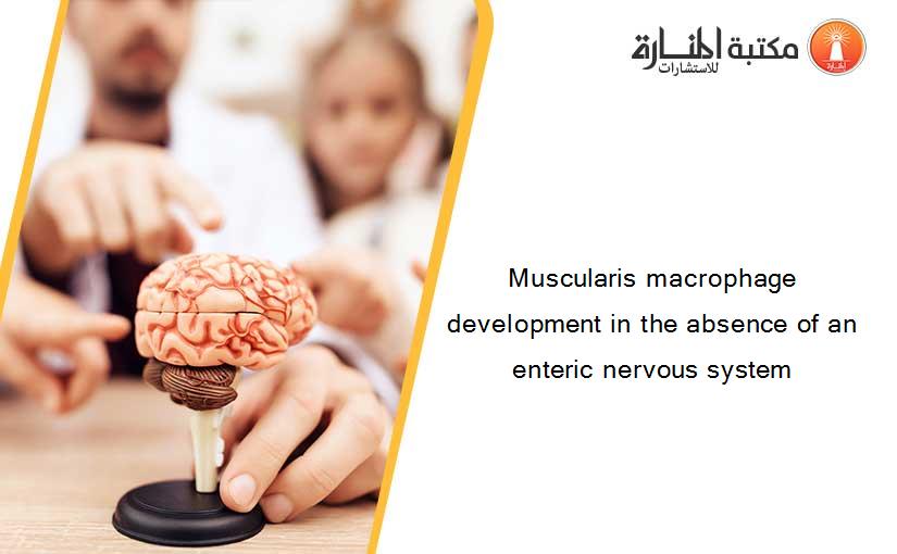 Muscularis macrophage development in the absence of an enteric nervous system