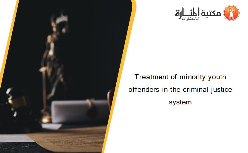 Treatment of minority youth offenders in the criminal justice system