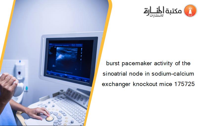 burst pacemaker activity of the sinoatrial node in sodium–calcium exchanger knockout mice 175725