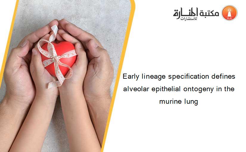 Early lineage specification defines alveolar epithelial ontogeny in the murine lung