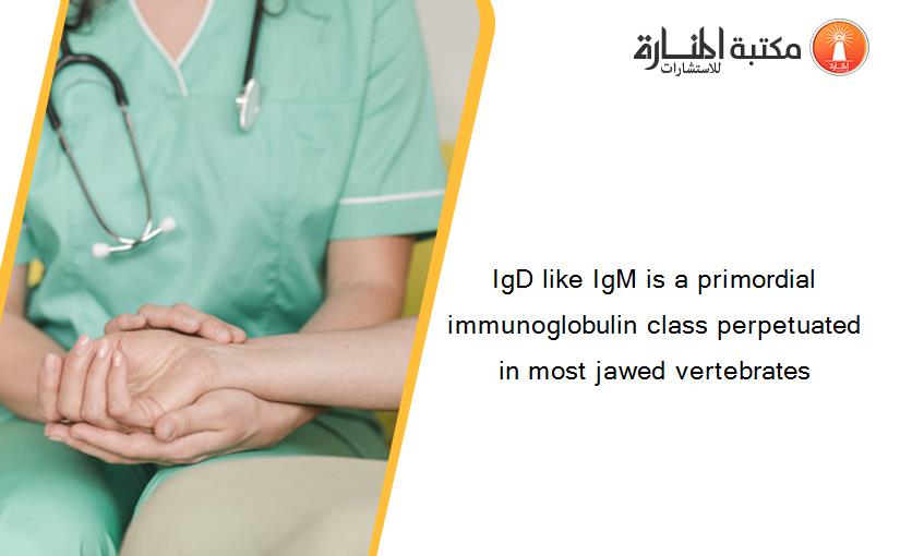 IgD like IgM is a primordial immunoglobulin class perpetuated in most jawed vertebrates