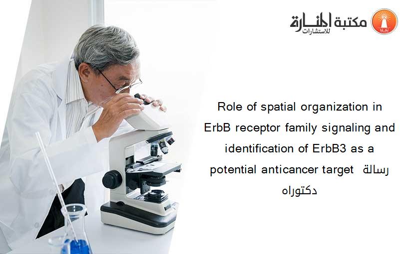 Role of spatial organization in ErbB receptor family signaling and identification of ErbB3 as a potential anticancer target رسالة دكتوراه