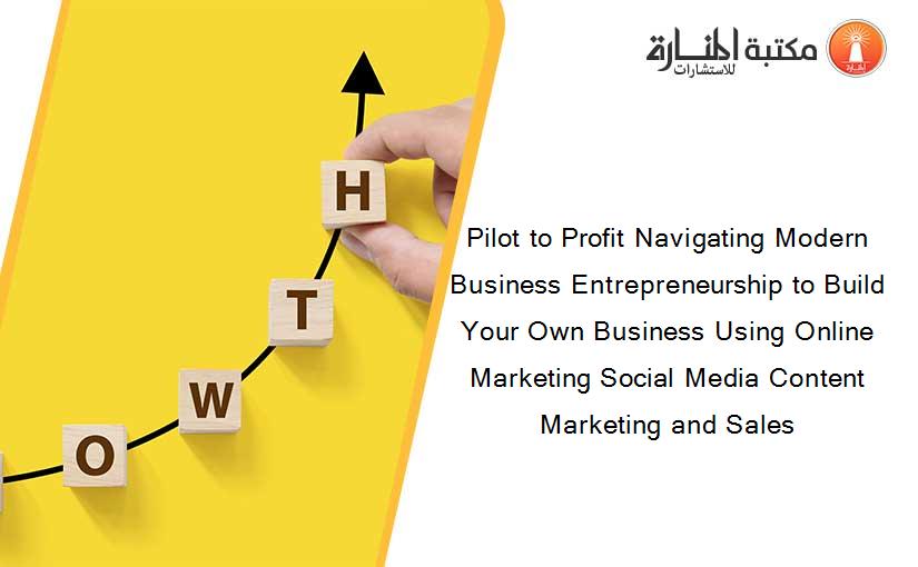 Pilot to Profit Navigating Modern Business Entrepreneurship to Build Your Own Business Using Online Marketing Social Media Content Marketing and Sales