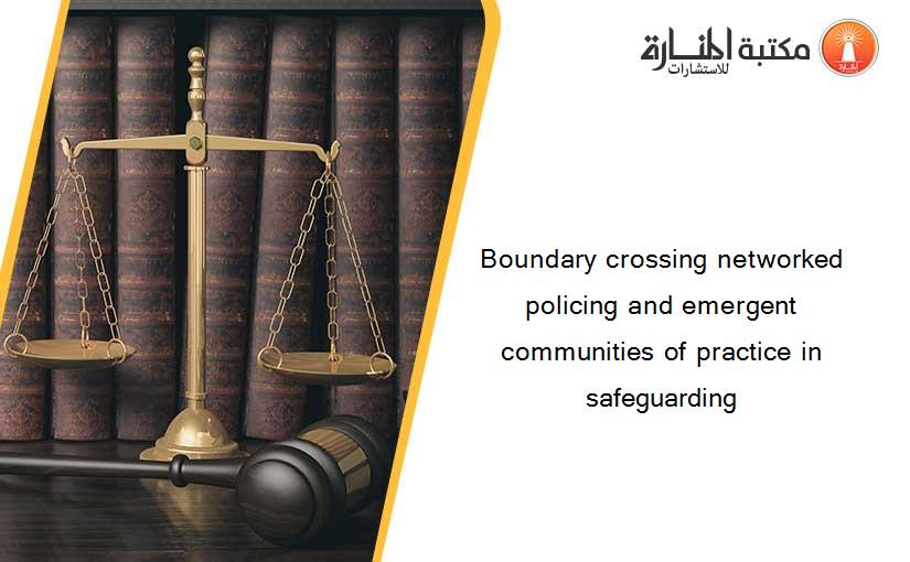 Boundary crossing networked policing and emergent communities of practice in safeguarding