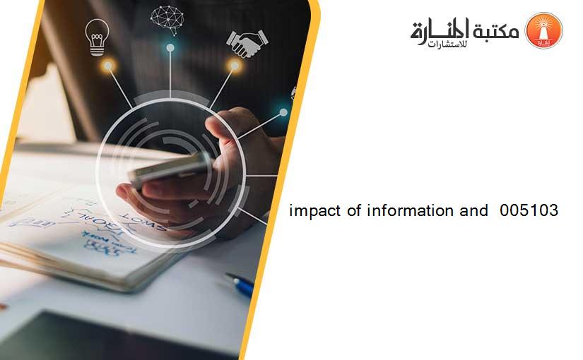 impact of information and  005103