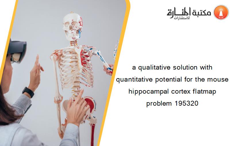 a qualitative solution with quantitative potential for the mouse hippocampal cortex flatmap problem 195320