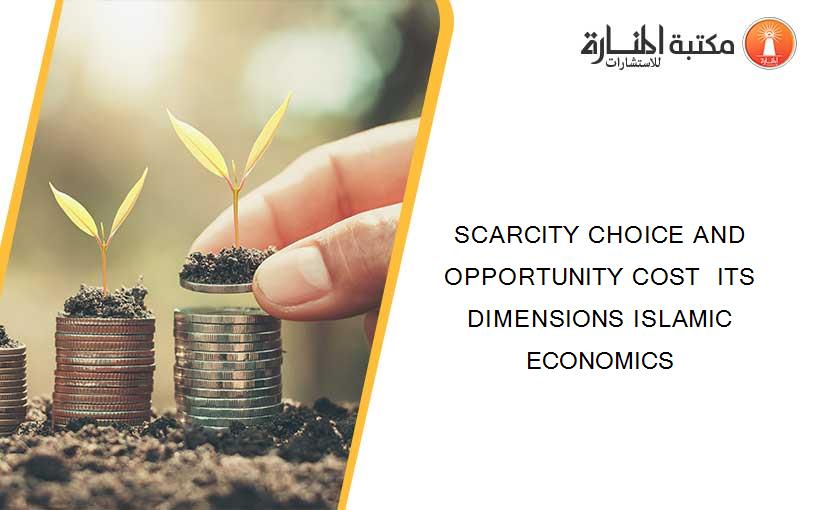 SCARCITY CHOICE AND OPPORTUNITY COST  ITS DIMENSIONS ISLAMIC ECONOMICS