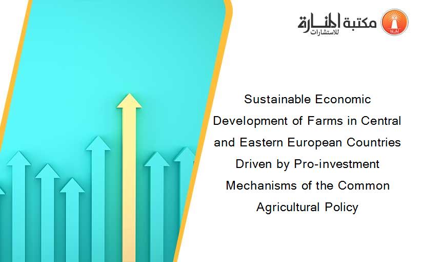 Sustainable Economic Development of Farms in Central and Eastern European Countries Driven by Pro-investment Mechanisms of the Common Agricultural Policy