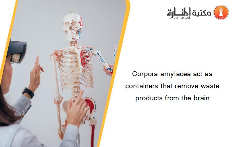 Corpora amylacea act as containers that remove waste products from the brain