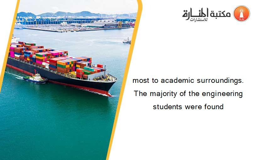 most to academic surroundings. The majority of the engineering students were found