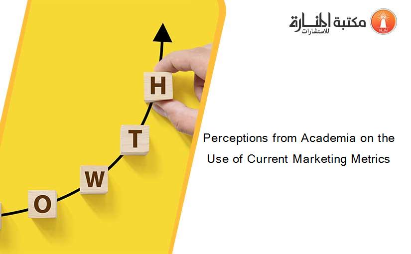 Perceptions from Academia on the Use of Current Marketing Metrics