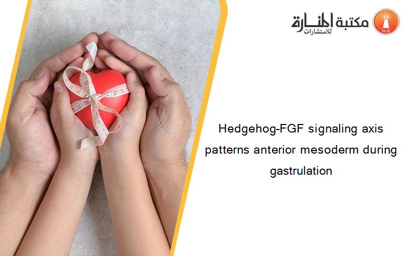 Hedgehog–FGF signaling axis patterns anterior mesoderm during gastrulation
